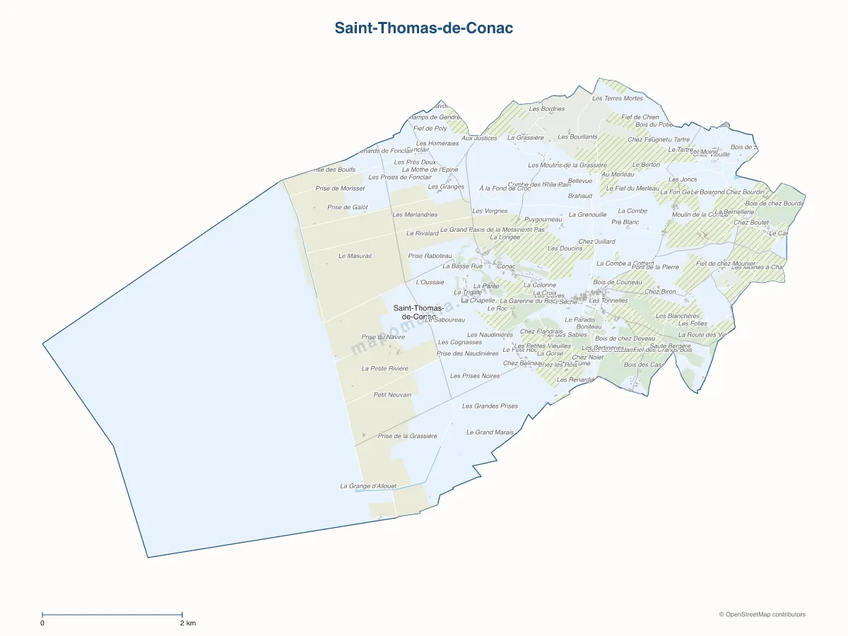 Carte de Saint-Thomas-de-Conac à personnaliser