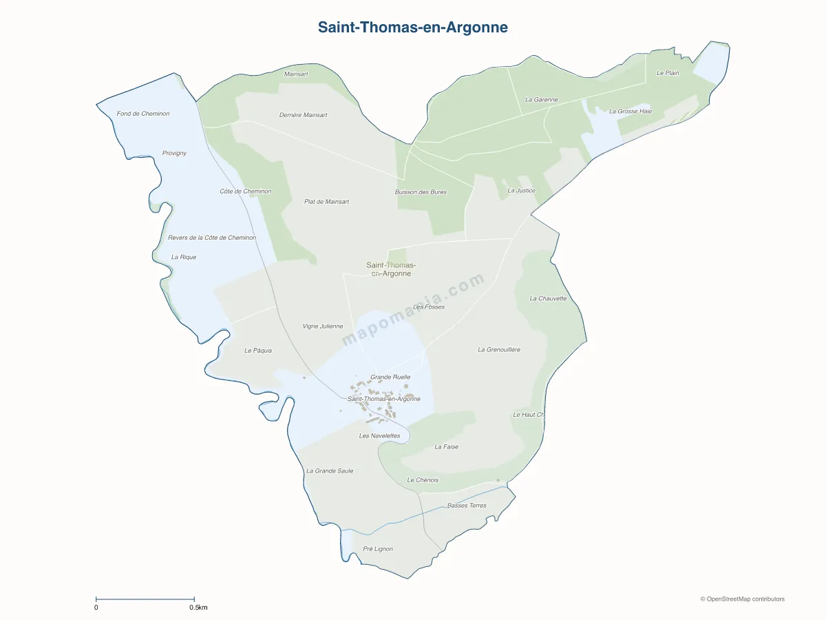 Carte de Saint-Thomas-en-Argonne à personnaliser