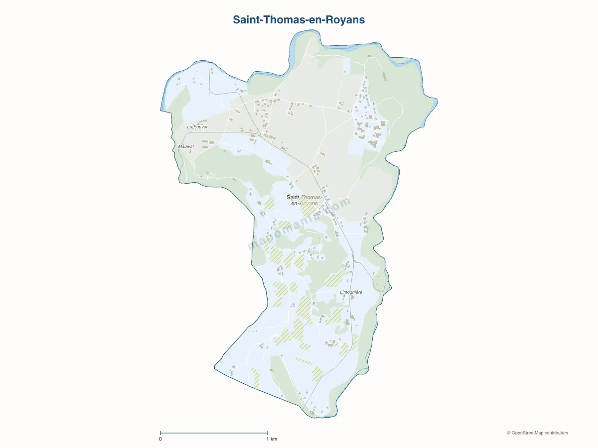 Carte de Saint-Thomas-en-Royans à personnaliser