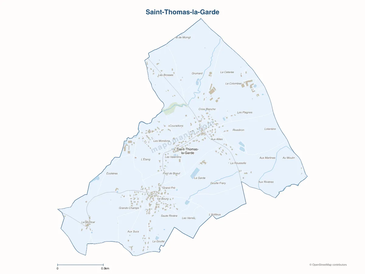 Carte de Saint-Thomas-la-Garde à personnaliser