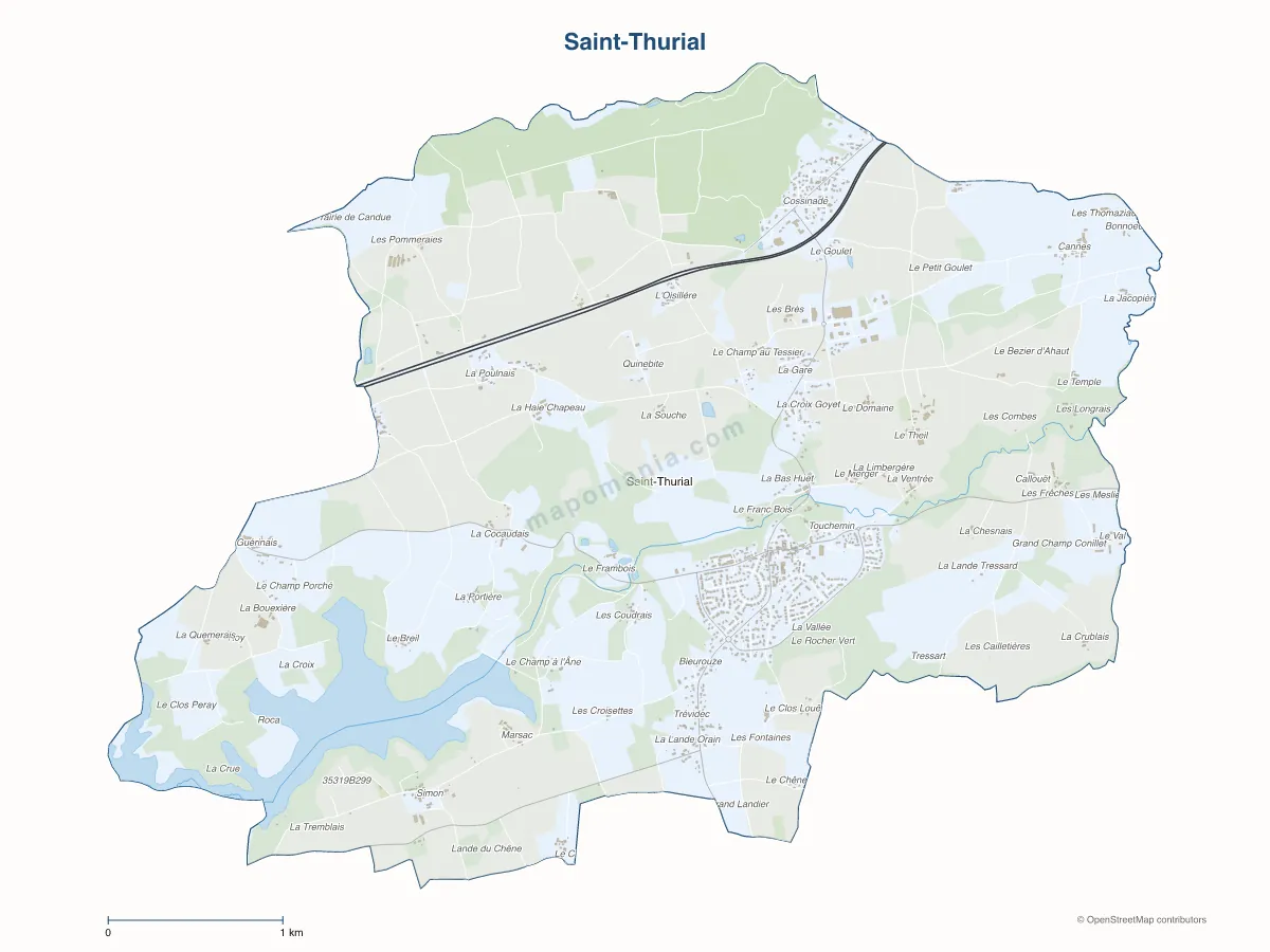 Carte de Saint-Thurial à personnaliser