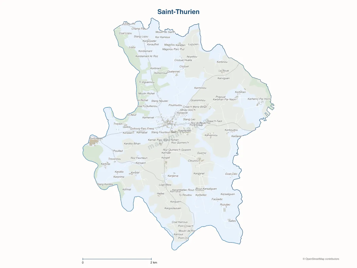 Carte de Saint-Thurien à personnaliser