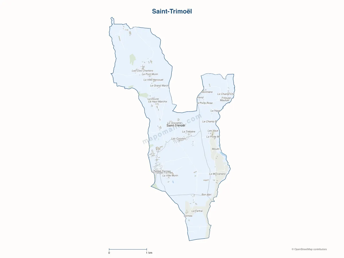Carte de Saint-Trimoël à personnaliser