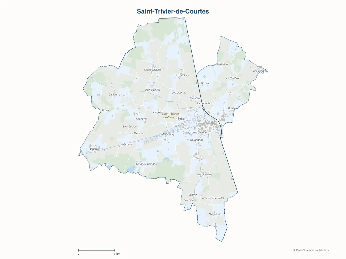 Carte de Saint-Trivier-de-Courtes à personnaliser