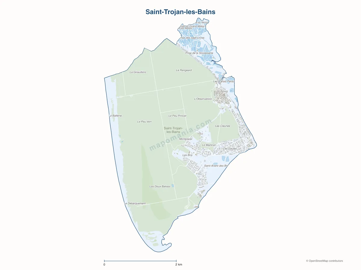 Carte de Saint-Trojan-les-Bains à personnaliser