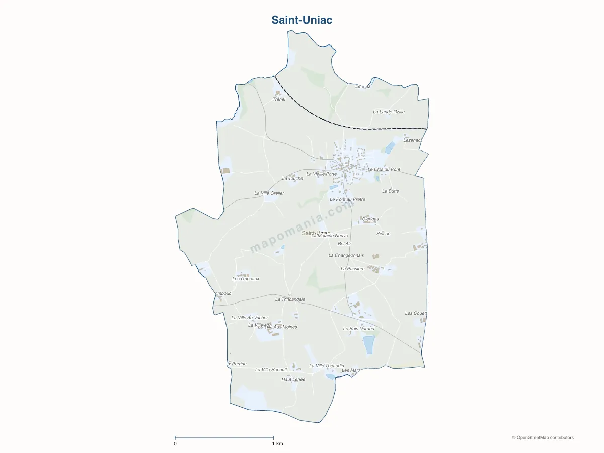 Carte de Saint-Uniac à personnaliser