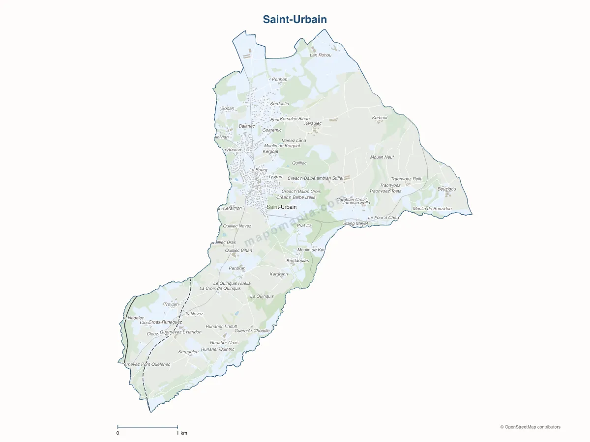 Carte de Saint-Urbain à personnaliser