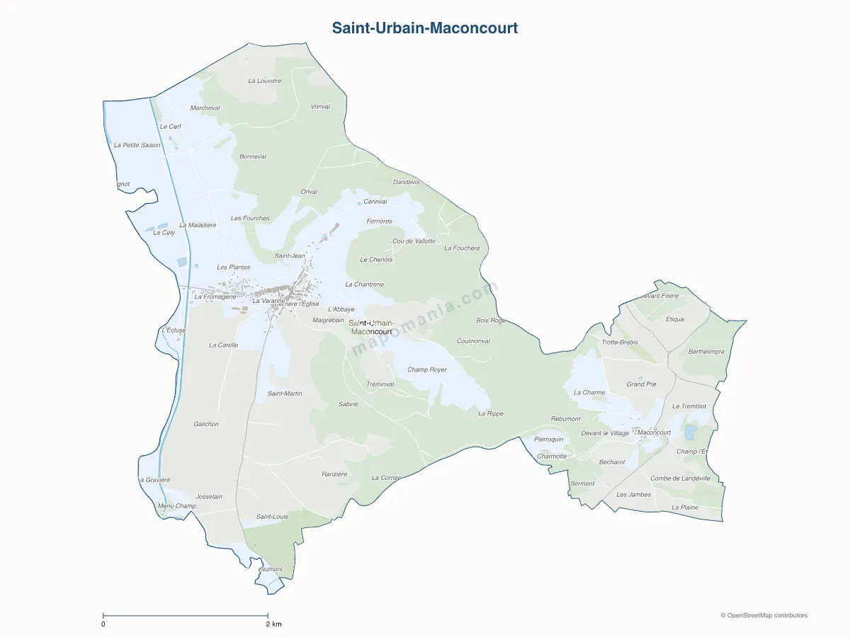 Carte de Saint-Urbain-Maconcourt à personnaliser