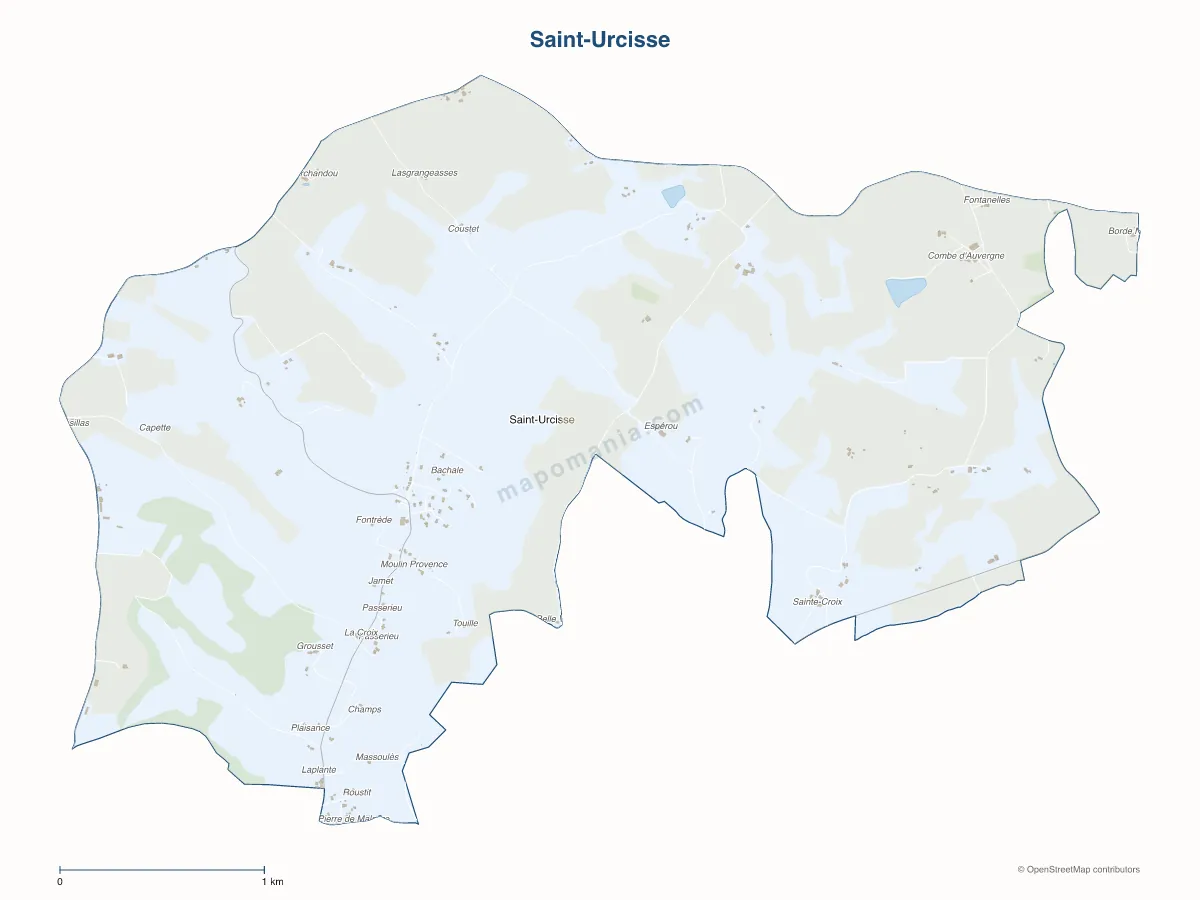 Carte de Saint-Urcisse à personnaliser