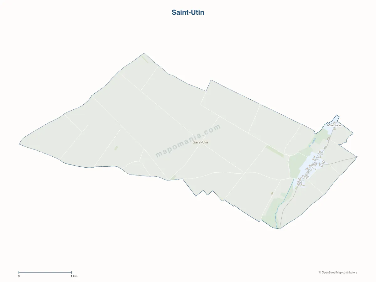 Carte de Saint-Utin à personnaliser