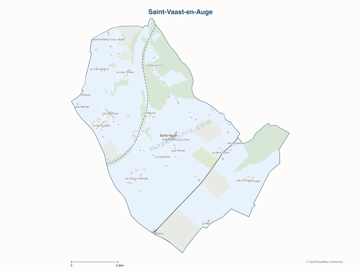 Carte de Saint-Vaast-en-Auge à personnaliser