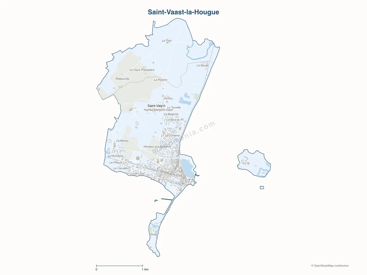 Carte de Saint-Vaast-la-Hougue à personnaliser