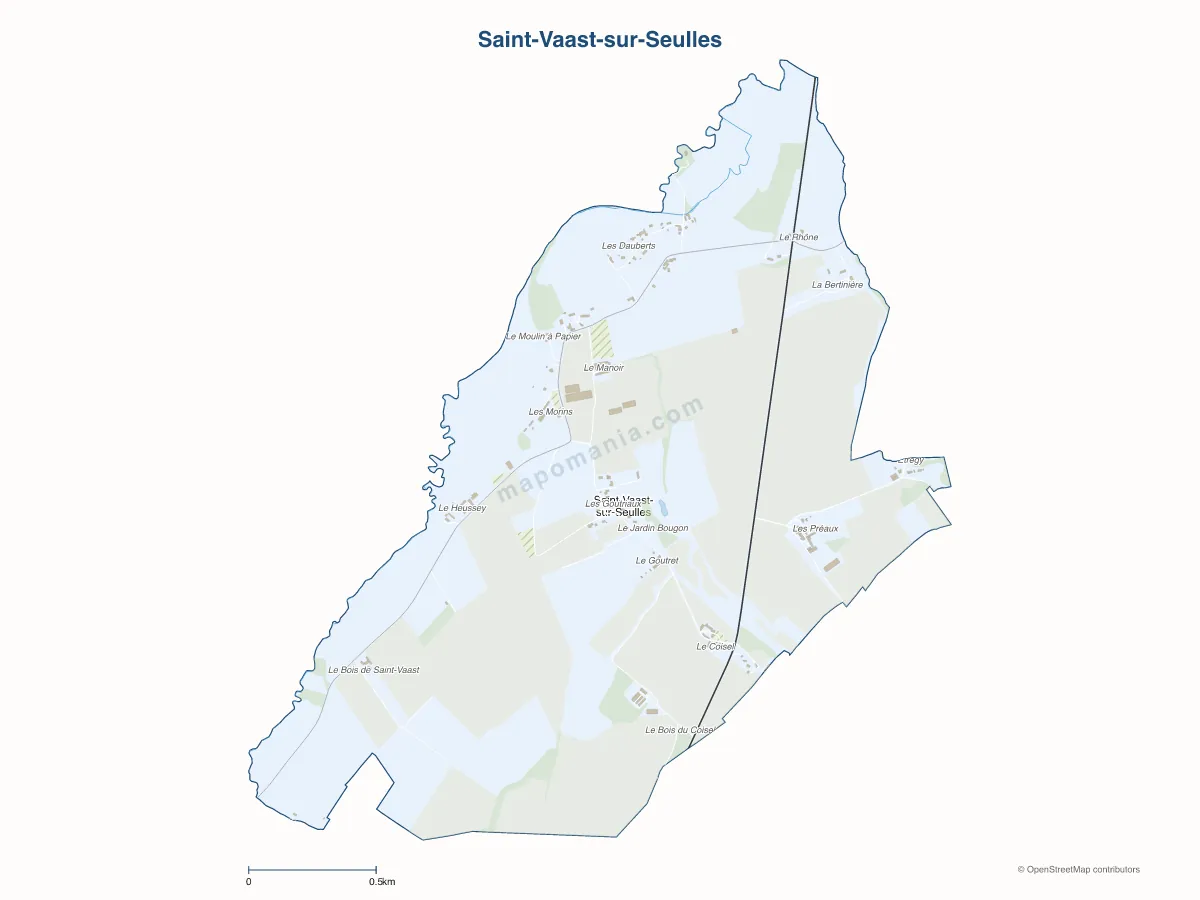 Carte de Saint-Vaast-sur-Seulles à personnaliser