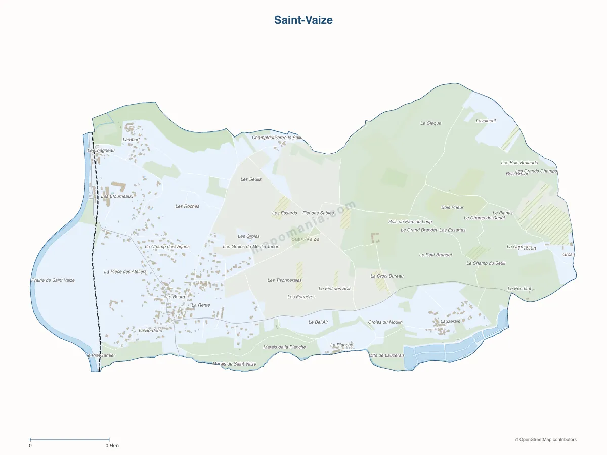 Carte de Saint-Vaize à personnaliser