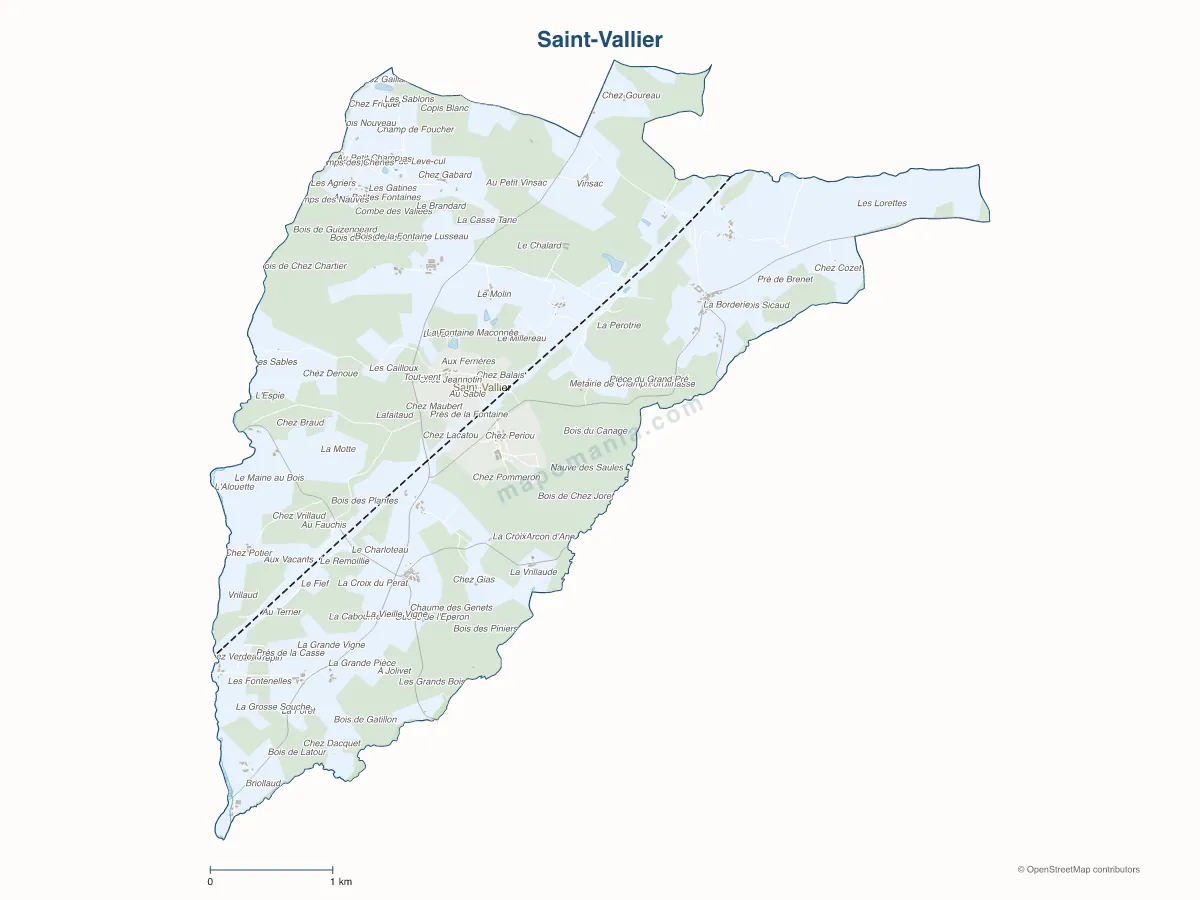 Carte de Saint-Vallier à personnaliser