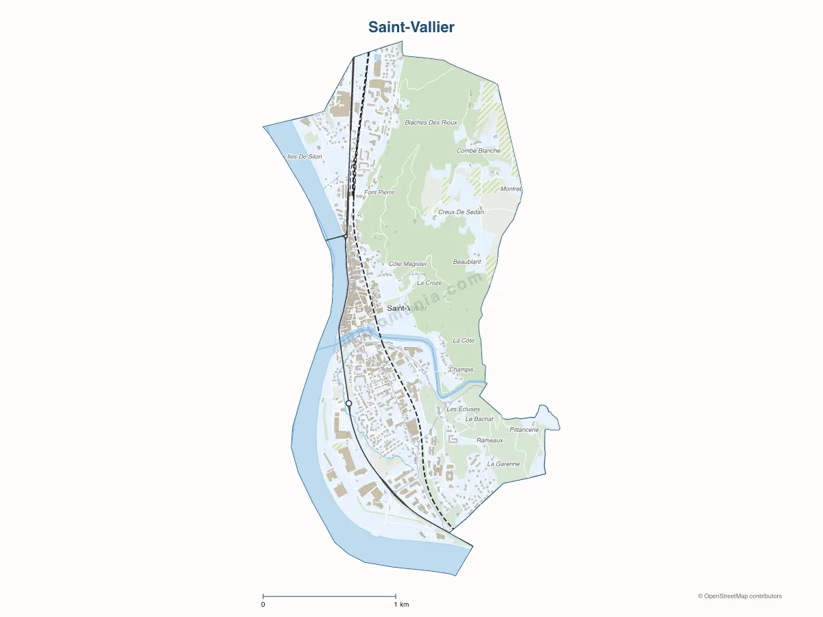 Carte de Saint-Vallier à personnaliser