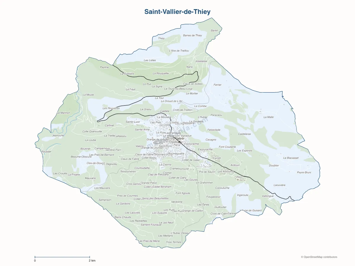 Carte de Saint-Vallier-de-Thiey à personnaliser