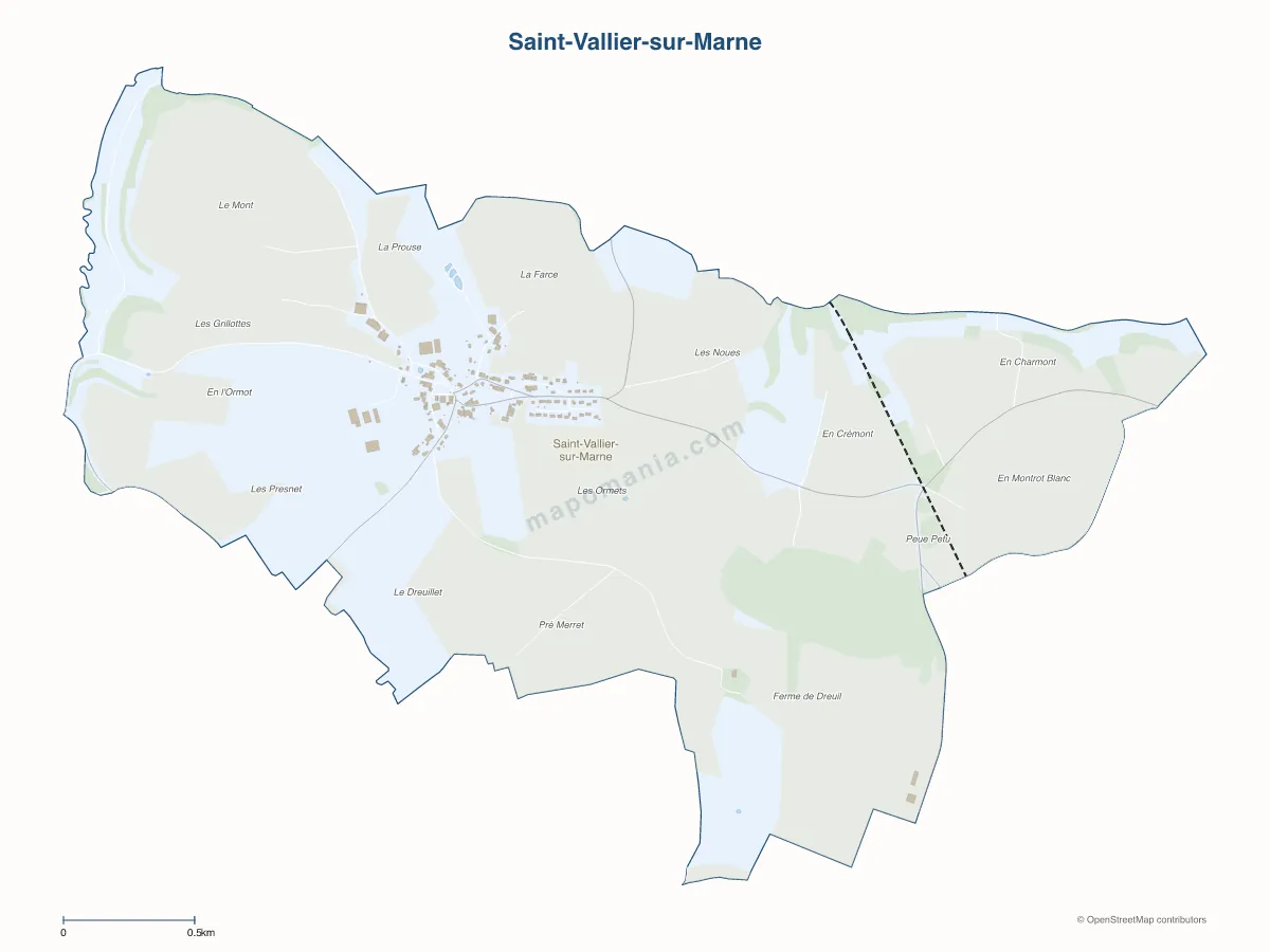 Carte de Saint-Vallier-sur-Marne à personnaliser