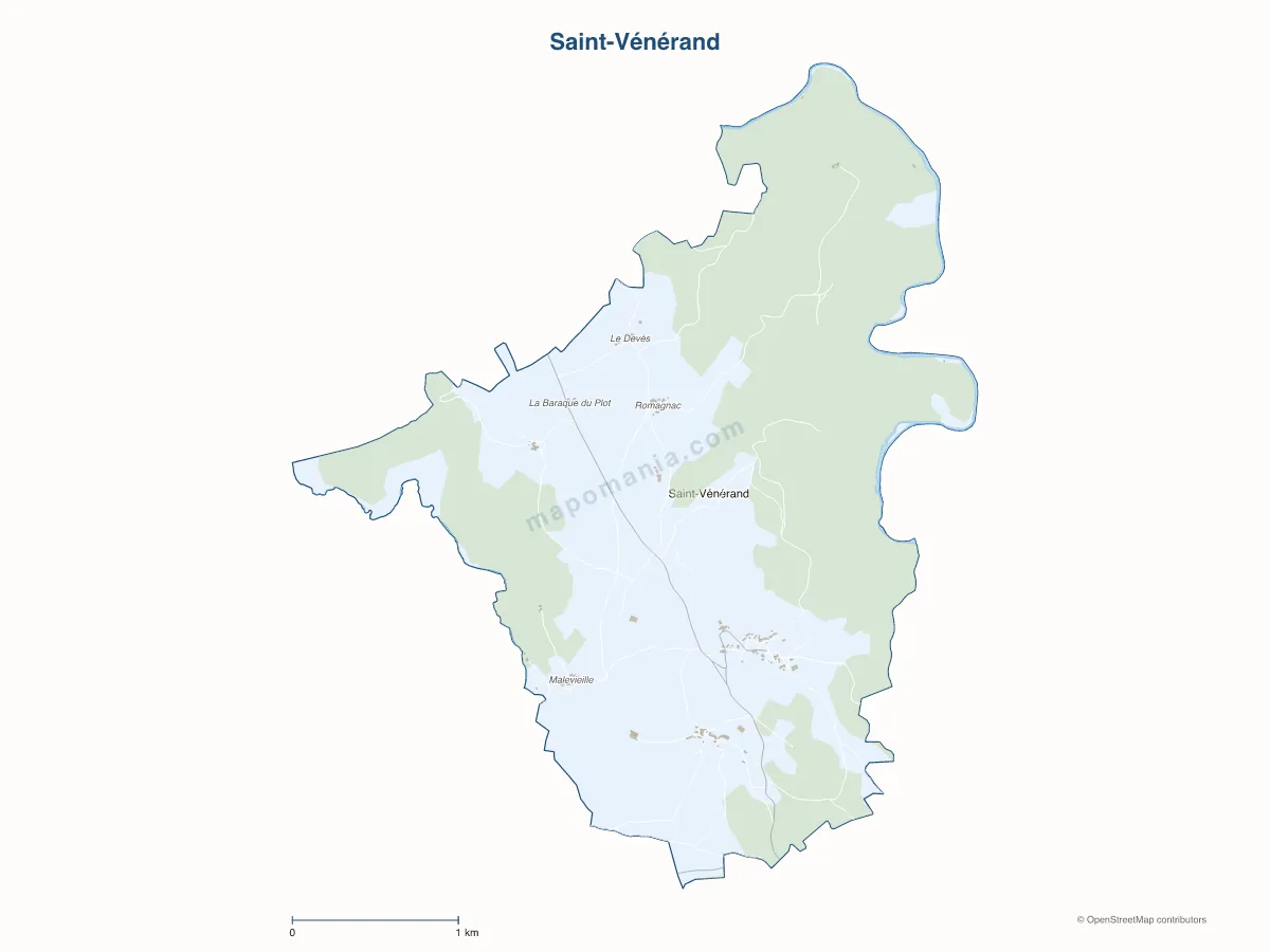 Carte de Saint-Vénérand à personnaliser