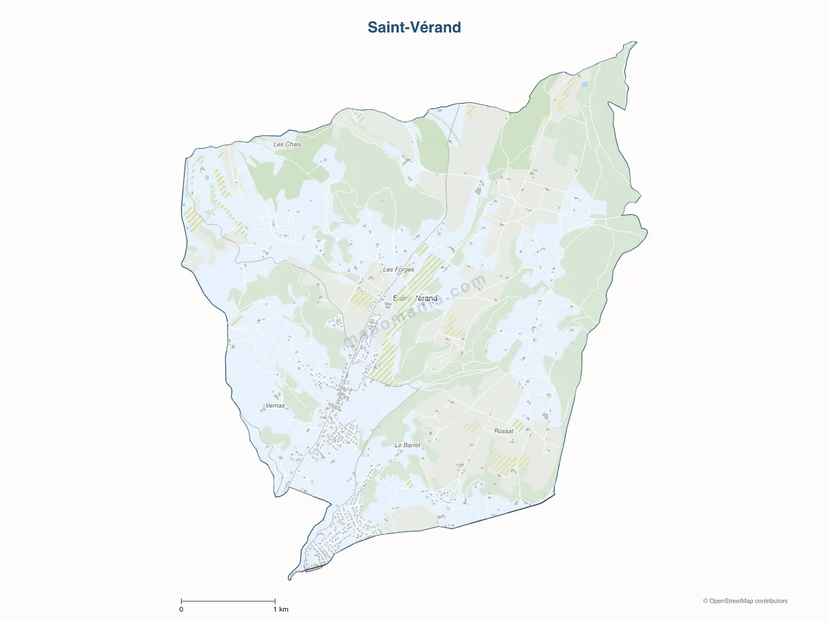 Carte de Saint-Vérand à personnaliser