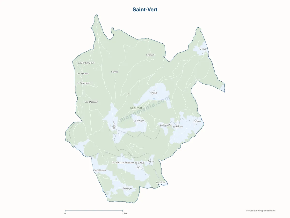 Carte de Saint-Vert à personnaliser