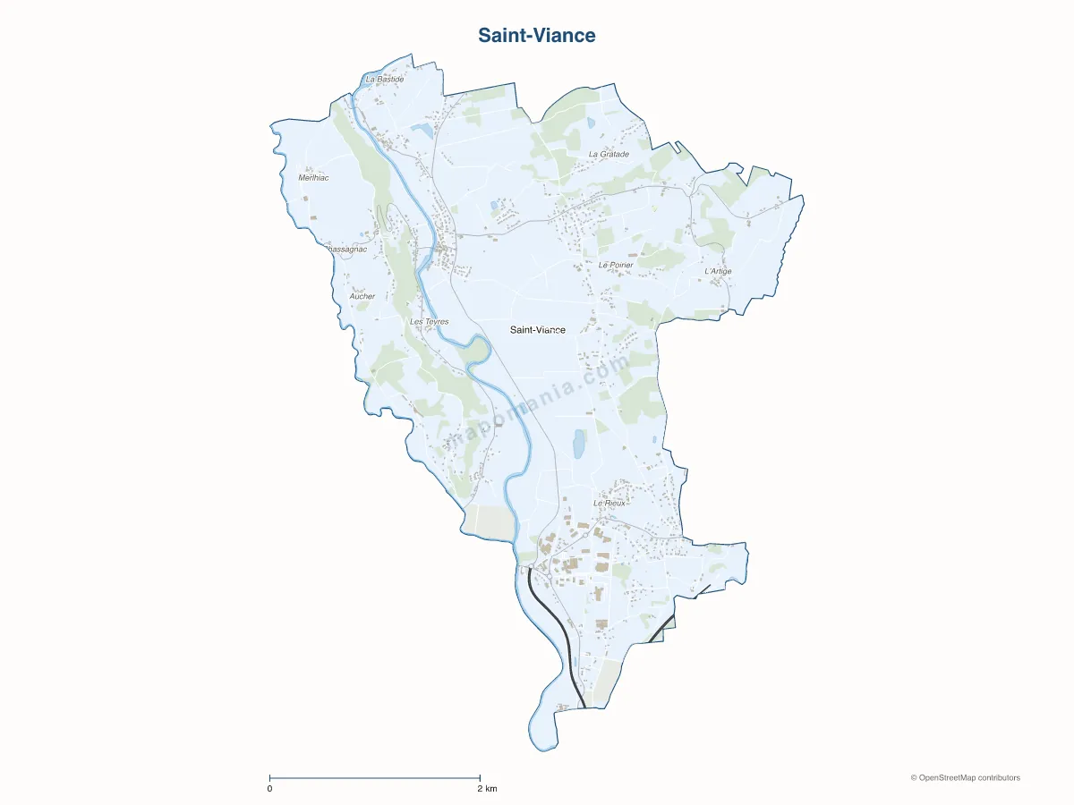 Carte de Saint-Viance à personnaliser