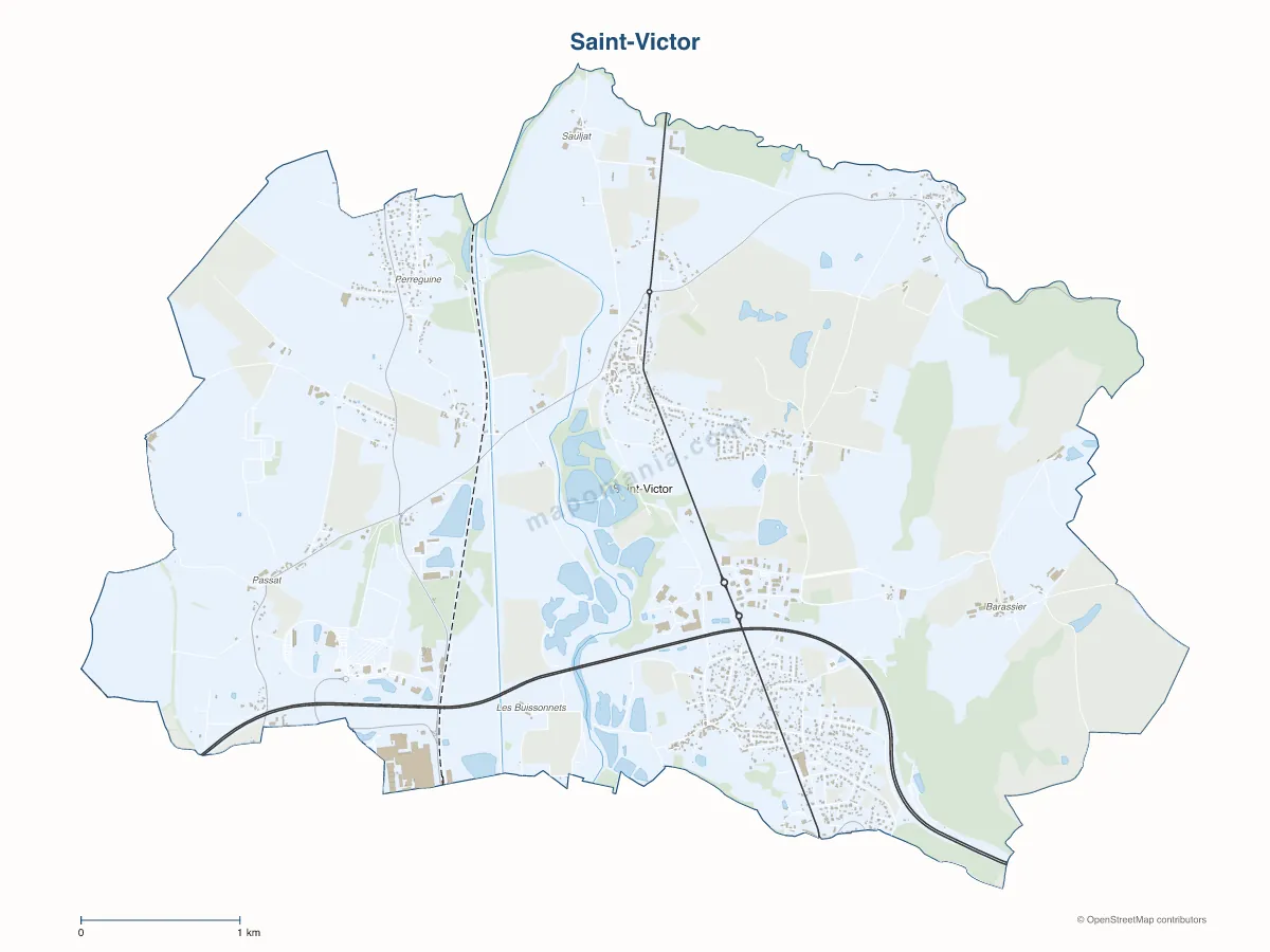 Carte de Saint-Victor à personnaliser