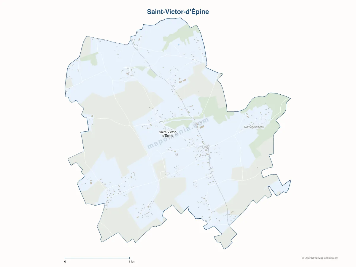 Carte de Saint-Victor-d'Épine à personnaliser