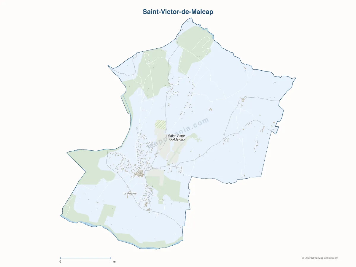 Carte de Saint-Victor-de-Malcap à personnaliser