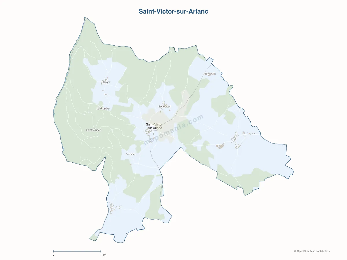 Carte de Saint-Victor-sur-Arlanc à personnaliser