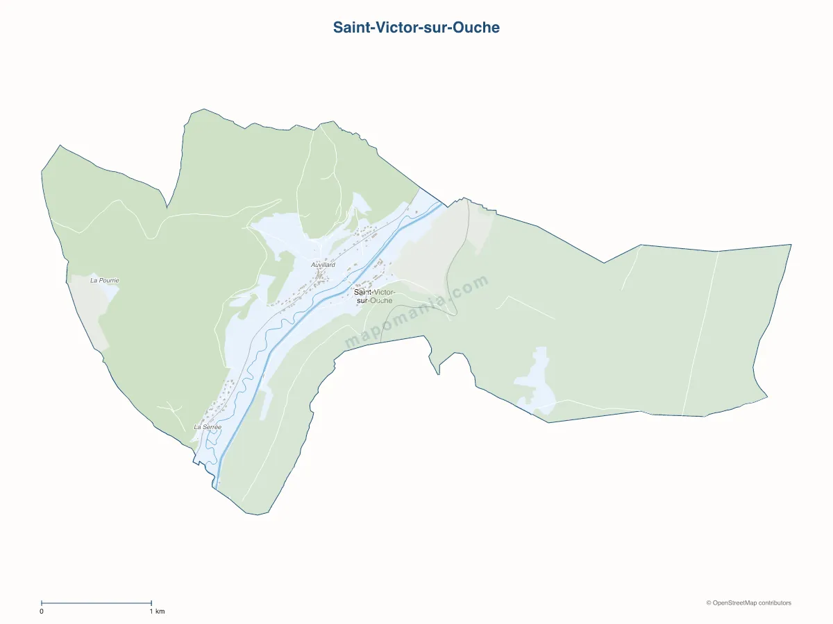 Carte de Saint-Victor-sur-Ouche à personnaliser
