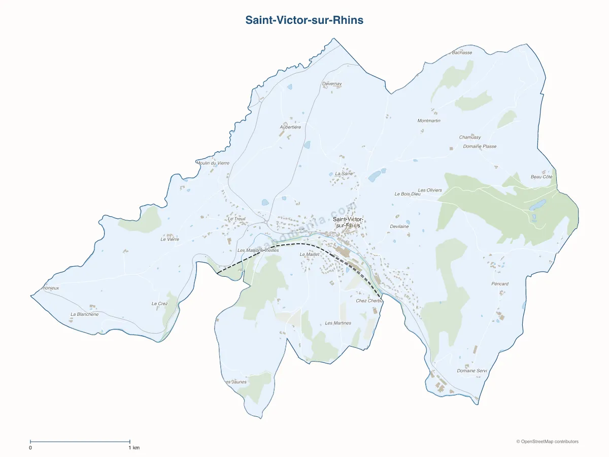 Carte de Saint-Victor-sur-Rhins à personnaliser