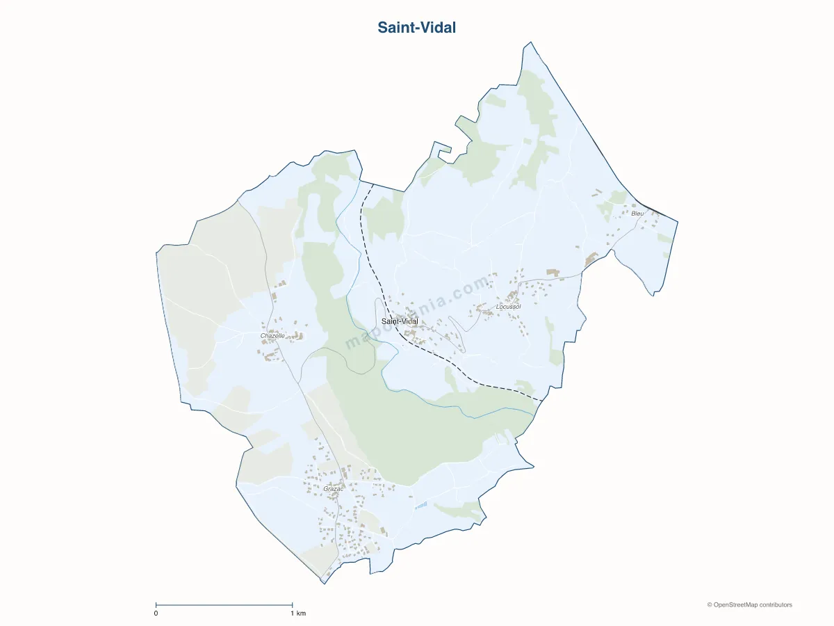 Carte de Saint-Vidal à personnaliser