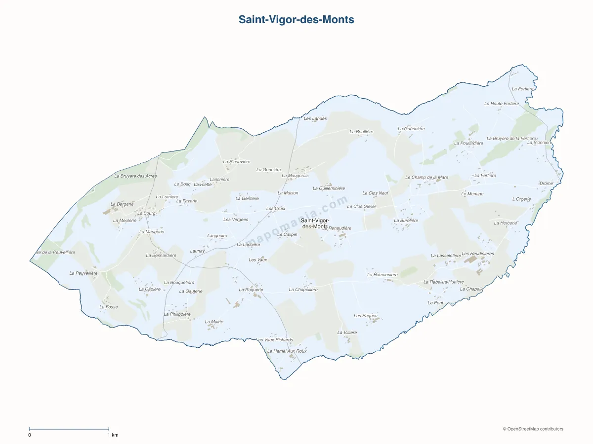 Carte de Saint-Vigor-des-Monts à personnaliser