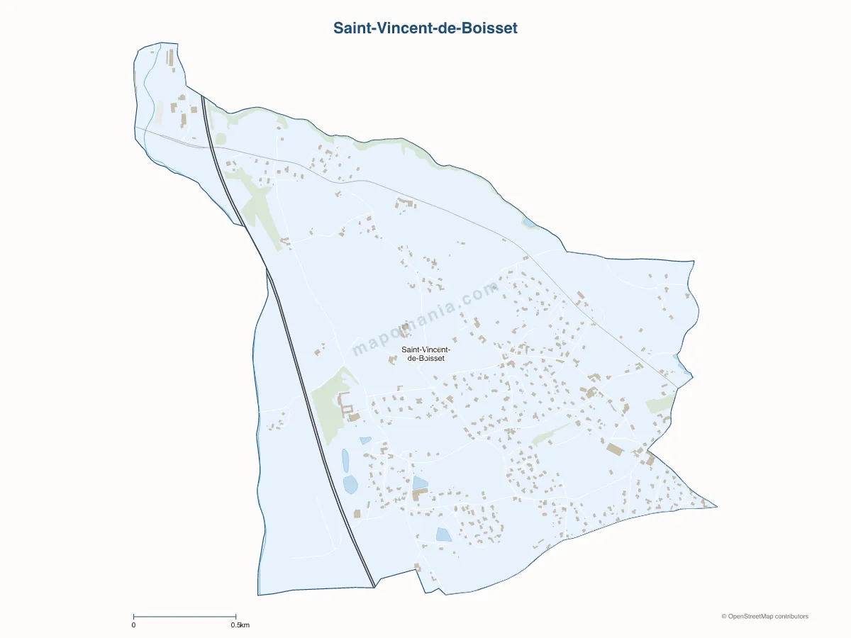Carte de Saint-Vincent-de-Boisset à personnaliser