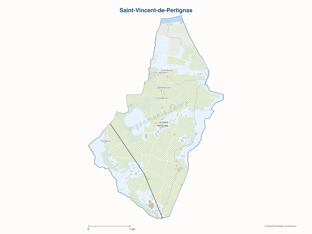 Carte de Saint-Vincent-de-Pertignas à personnaliser