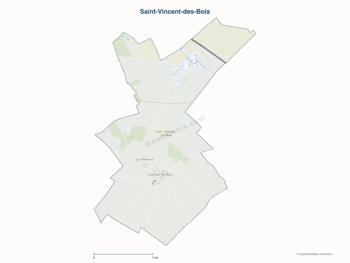 Carte de Saint-Vincent-des-Bois à personnaliser