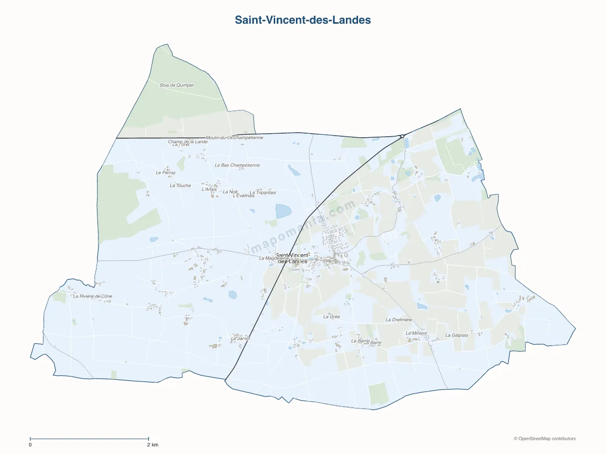 Carte de Saint-Vincent-des-Landes à personnaliser