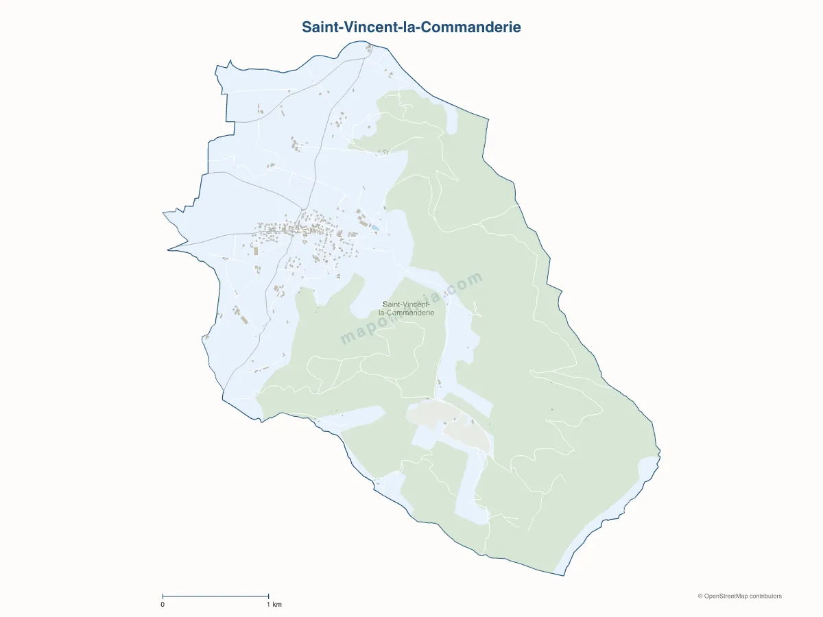 Carte de Saint-Vincent-la-Commanderie à personnaliser