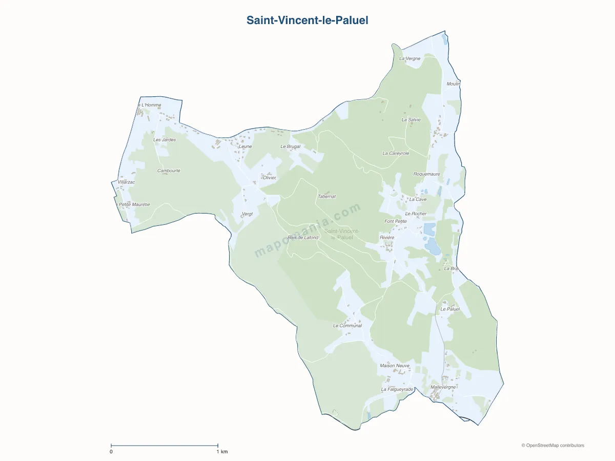 Carte de Saint-Vincent-le-Paluel à personnaliser