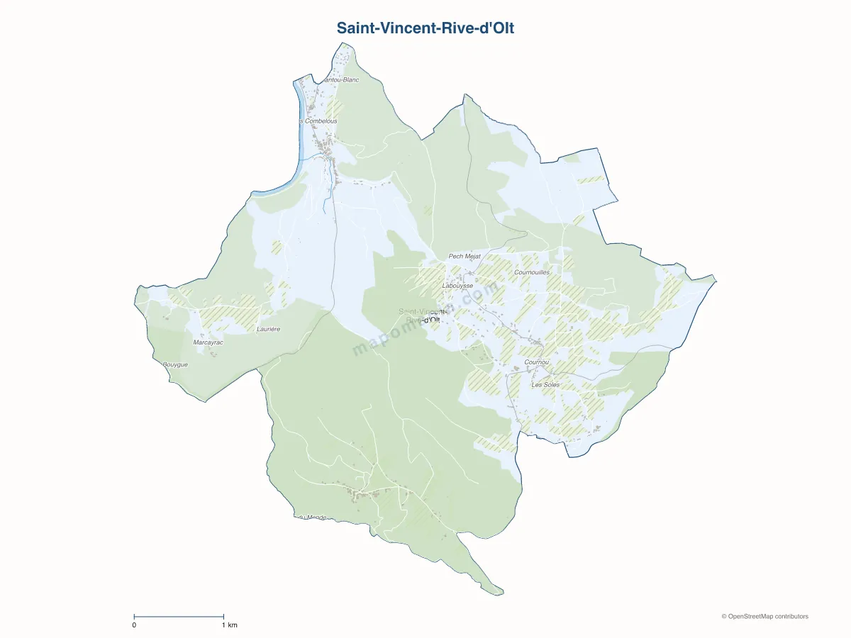 Carte de Saint-Vincent-Rive-d'Olt à personnaliser