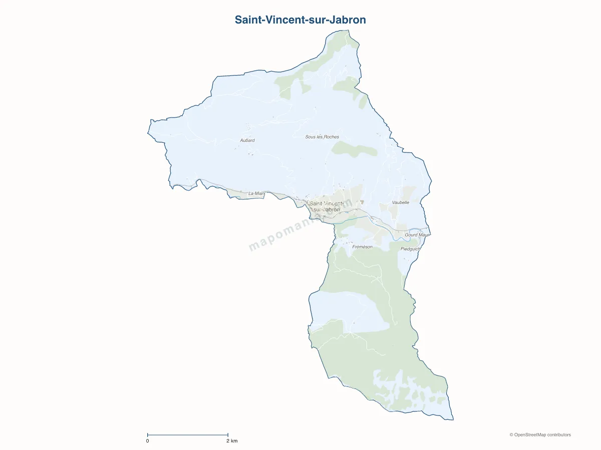Carte de Saint-Vincent-sur-Jabron à personnaliser