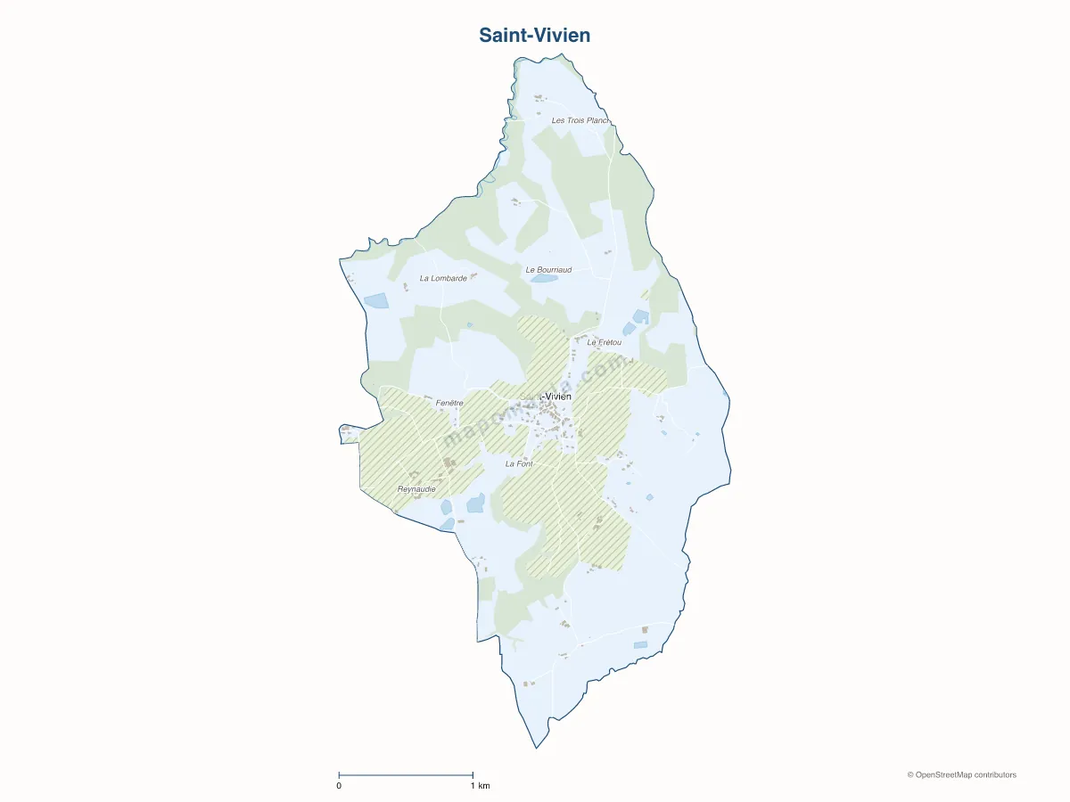 Carte de Saint-Vivien à personnaliser