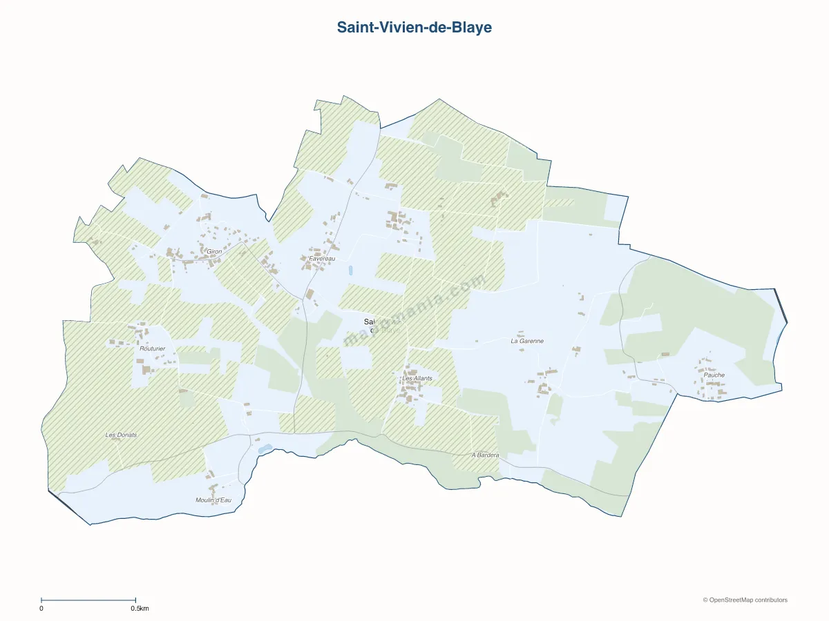 Carte de Saint-Vivien-de-Blaye à personnaliser