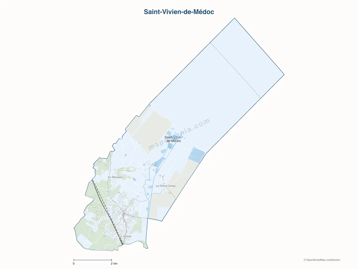 Carte de Saint-Vivien-de-Médoc à personnaliser