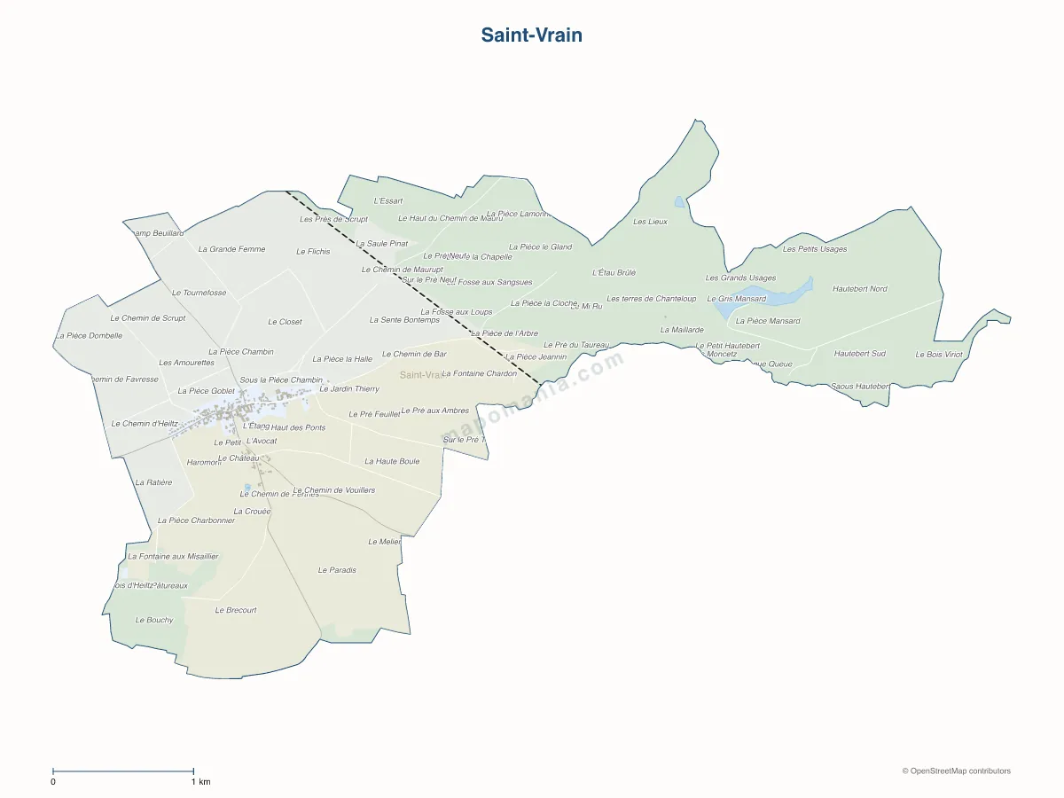 Carte de Saint-Vrain à personnaliser