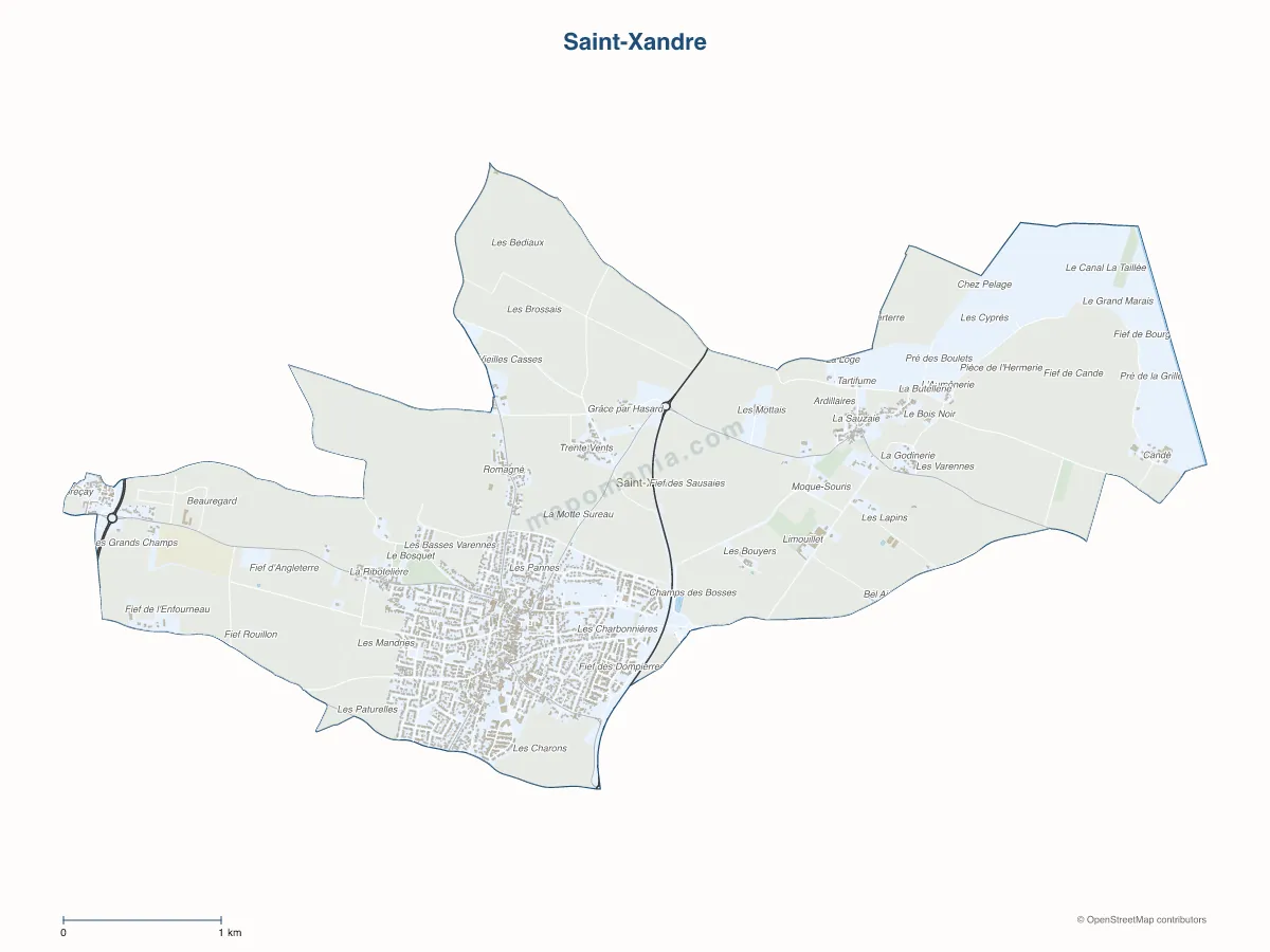 Carte de Saint-Xandre à personnaliser