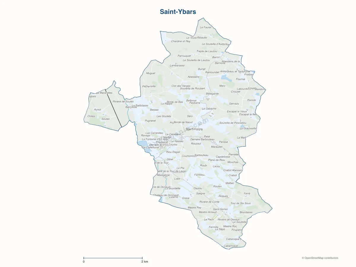 Carte de Saint-Ybars à personnaliser