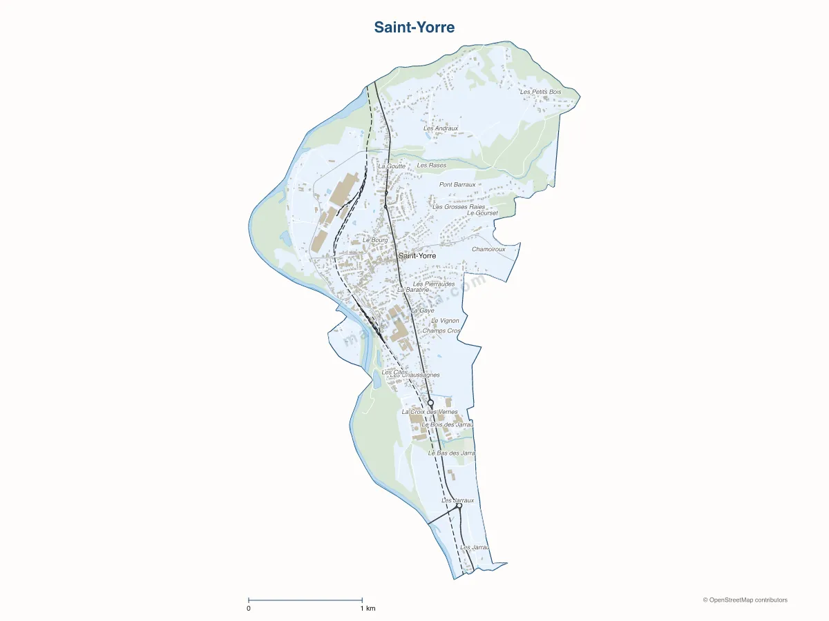 Carte de Saint-Yorre à personnaliser