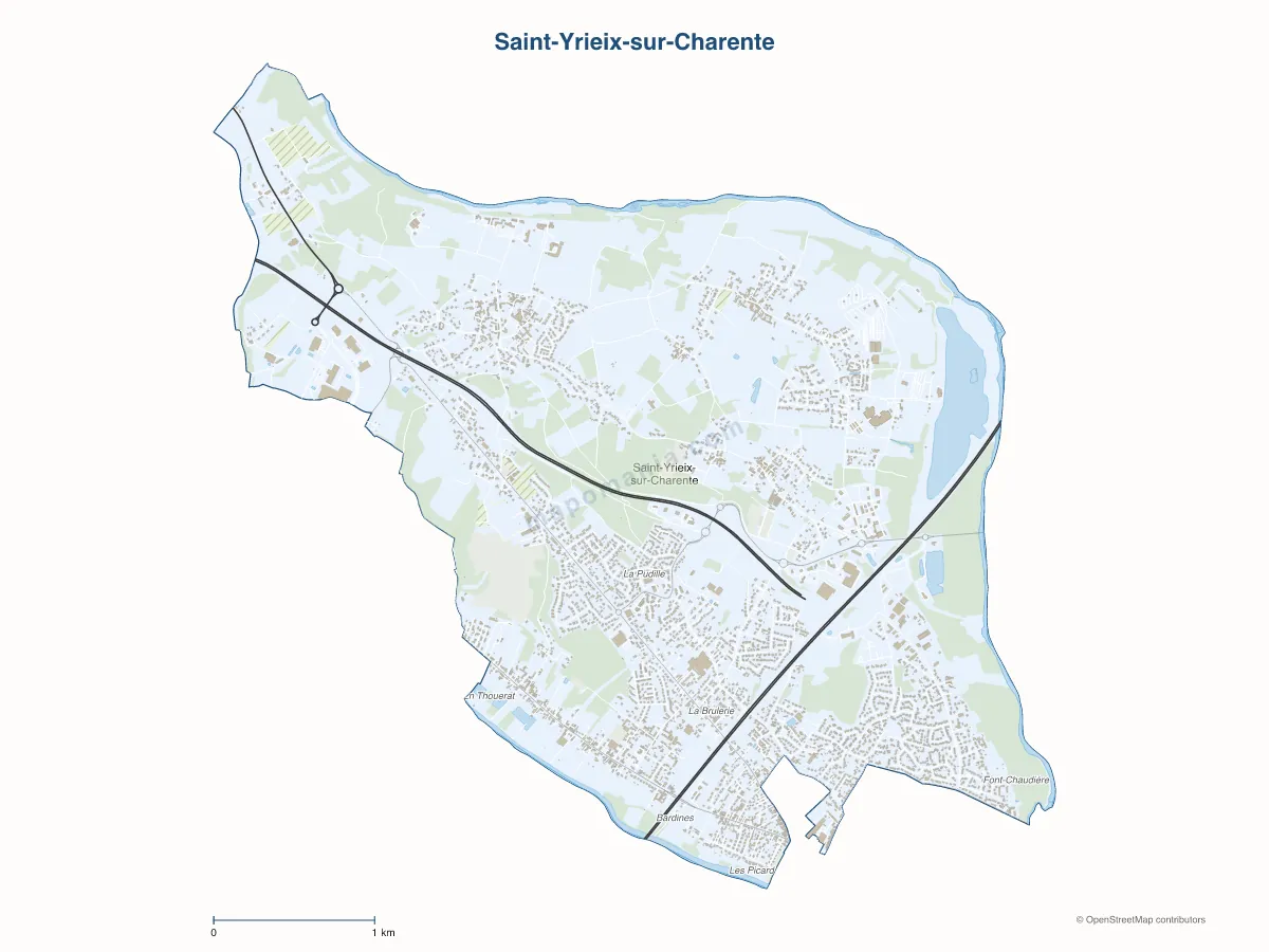 Carte de Saint-Yrieix-sur-Charente à personnaliser